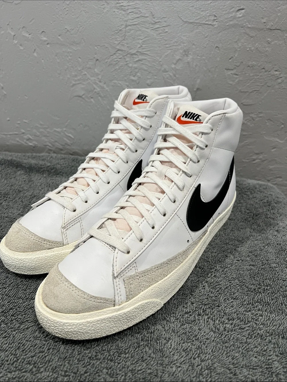 🔥🔥 NIKE BLAZER MID '77 SNEAKER SHOES WHITE/ BLACK Men Size 10 - EXCELLENT 🔥🔥